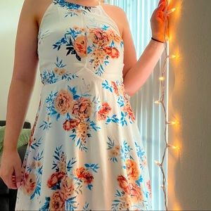 white floral sundress